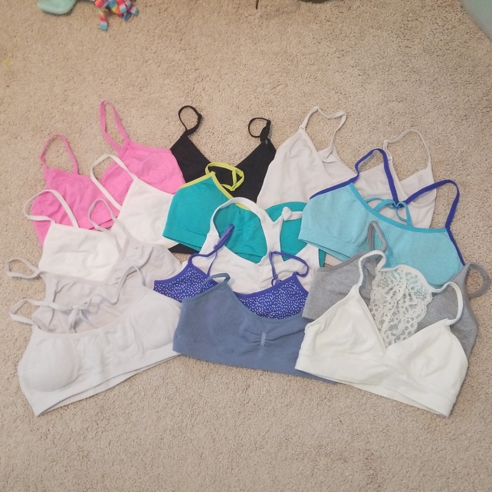 Lot of 13 Girls Medium sports/bralettes